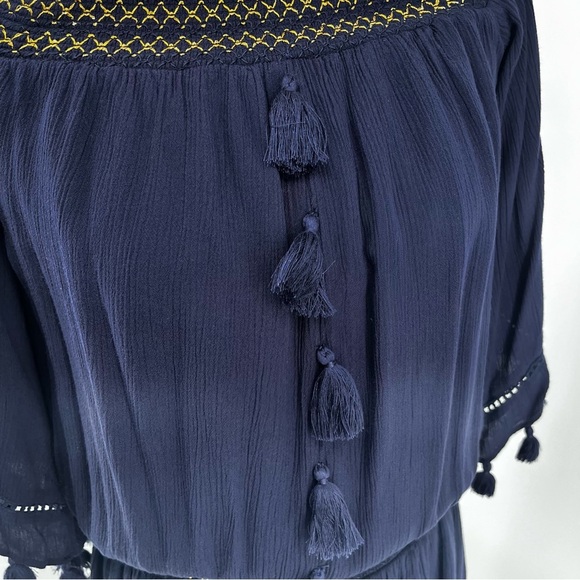 Lilly Pulitzer Navy Blue Joelle Off Shoulder Mini‎ Short Dress Coastal Summer - Picture 12 of 15